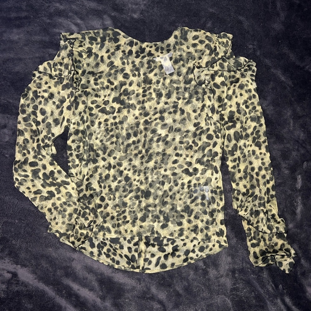 H&M sheer leopard blouse